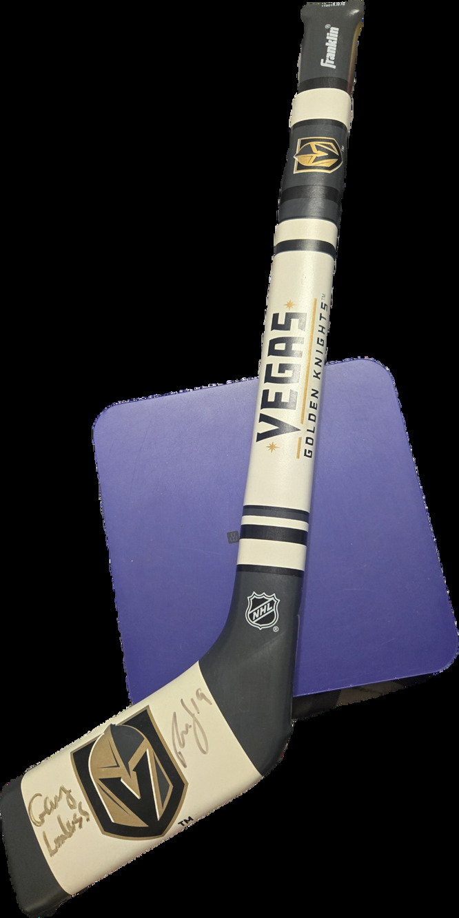Vegas Golden Knights Mini Hockey Stick Signed Reilly Smith Gary Lawless
